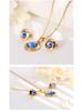 European & American Fashion Crystal Necklace & Earrings Gold Set