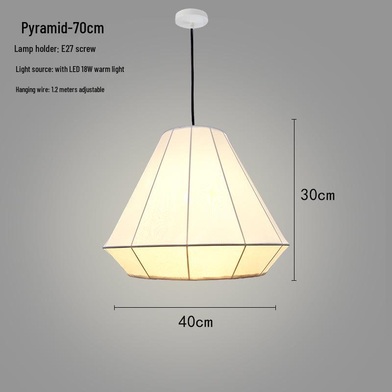 Zen Lantern: Japanese Silk Fabric Pendant Light for Bedroom, Dining Room, and Bar