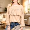 Women's Cute Square Neck Babydoll Blouse with Ruffle Hem, Elastic Waist, Short Sleeve, Flowy