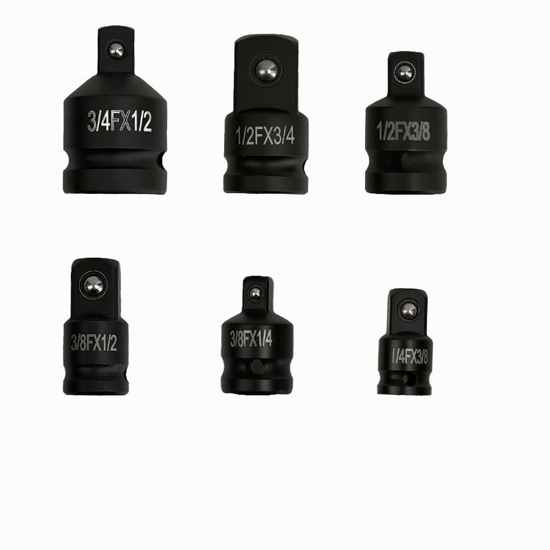 Pneumatic Conversion Joint Set: 6-Piece Heavy-Duty Socket Adapter for Air Guns (1/2 to 3/4 to 1/4 Square Head)