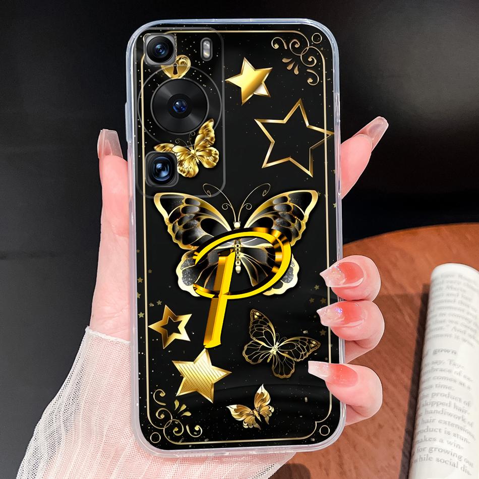 Phone Case For Huawei P60 P50 Pro P50E Lovely Letters Lightweight Soft TPU Transparent Silicone Shell For Huawei P 60 P 50 Cover