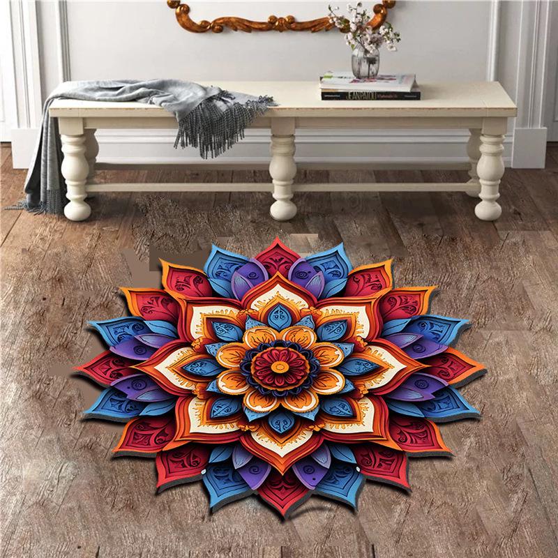 3D Floral Diatomaceous Earth Absorbent Non-Slip Floor Mat for Bathroom, Entrance, Sofa, Bedroom.