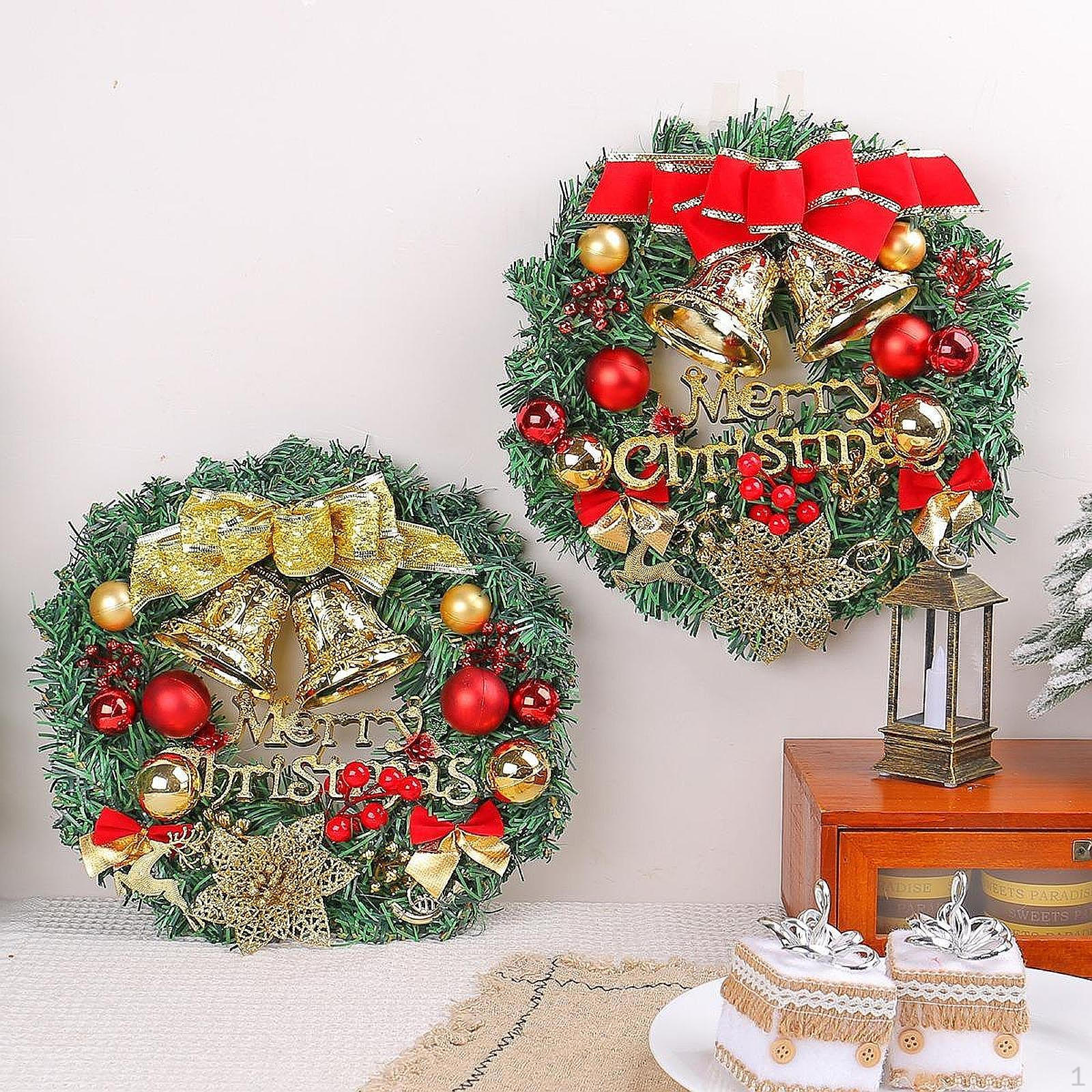 

Искусственный рождественский венок, украшение входной двери на Рождество для вечеринки золотой