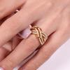 Luxury Exquisite Micro-inlay Zircon Hollow Out Wave Multi-layer Lines Rings for Women Personality Fashion Jewelry Accessory Gift