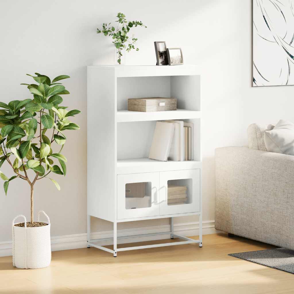 Highboard White 68 x 39 x 123 cm Steel