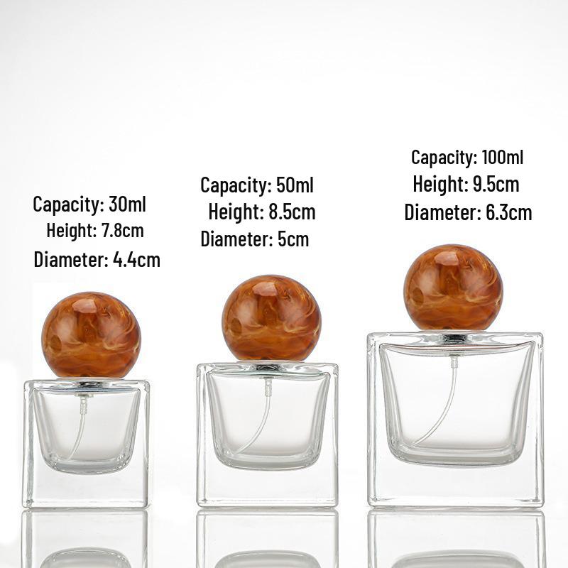 Compact Transparent Glass Perfume Spray Bottle - Travel-Friendly Snap-On Decanter