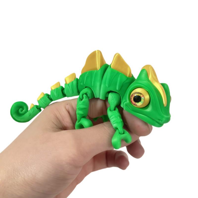 3D tištěná vícebarevná hračka chameleona Simulované pohyblivé oči Kreativní gradient Pascal Rapunzel Figurka ještěrky Hračka Dekorace domova