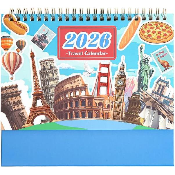 2026 Calendar Desktop Calendar - Vintage oil painting style art flip calendar with month labels and clear date display, suitable for office