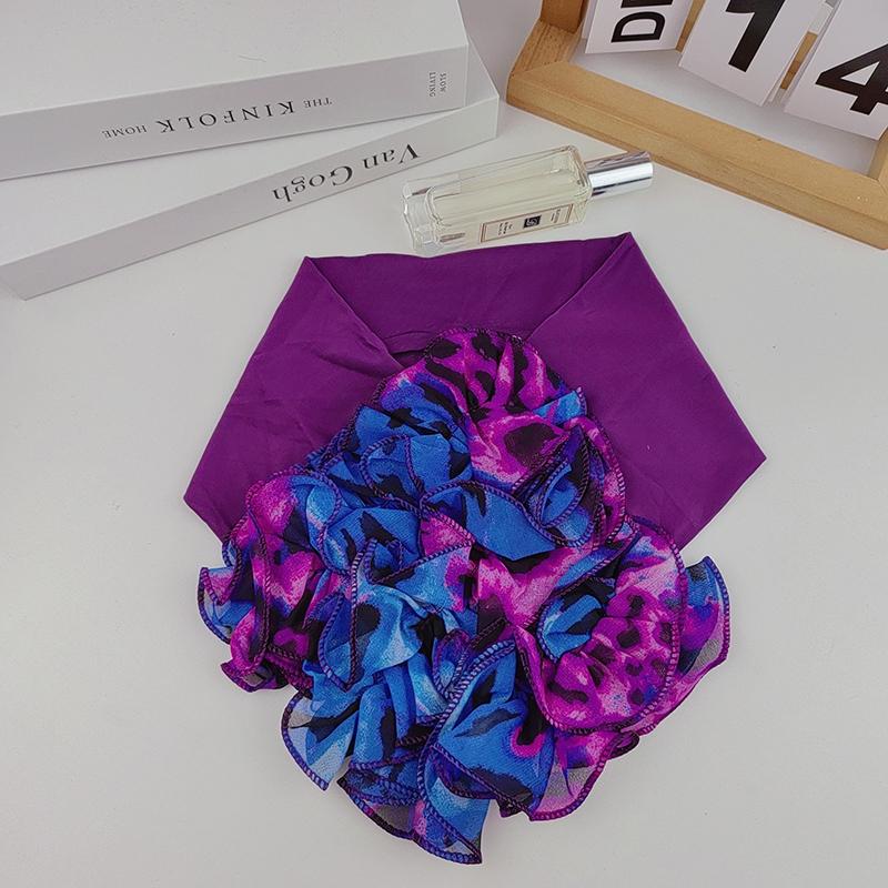 Korean Floral Chiffon Neck Guard False Collar Hedging Scarf Summer Women Ice Silk Protect Cervical Elastic Bib Headneck P51