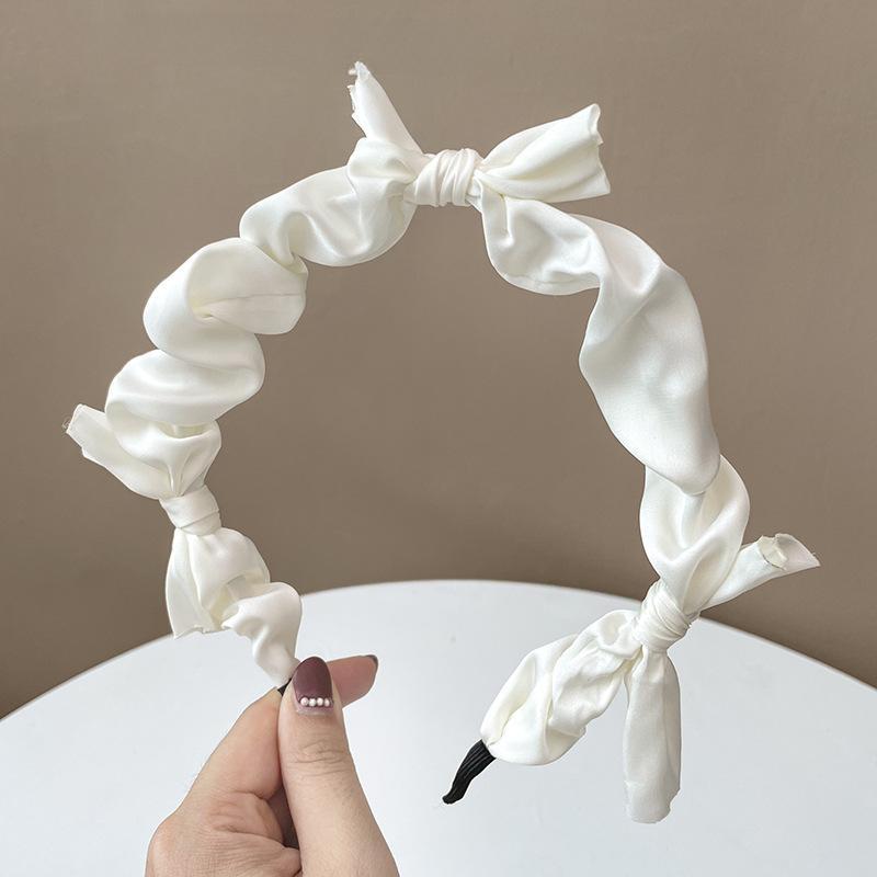 Korean Hairbands for Woman Hair Accessories Candy Color Pleated Bowknot Headband Women Girls 2021 Fashion Designer Hair Bands