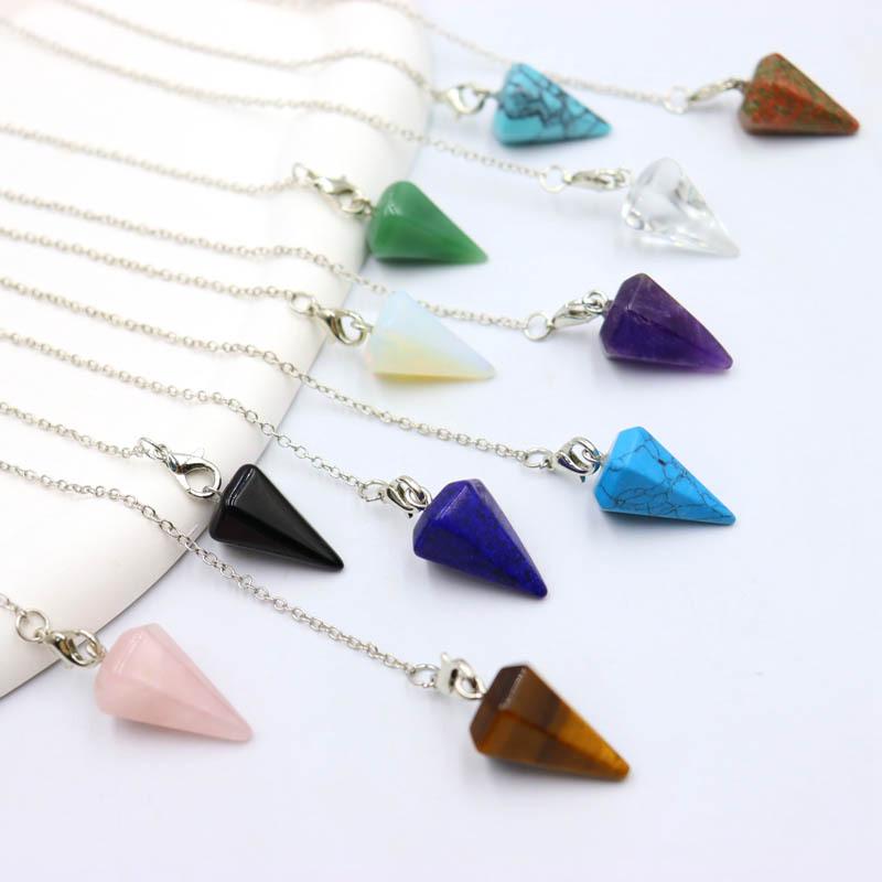 Natural Hexagonal Crystal Pyramid Pendant