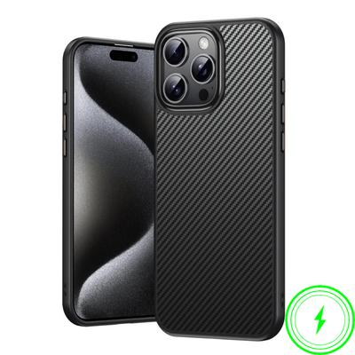 Premium Hidden Magnet Carbon Fiber Texture Anti-fall Shell For iPhone 17 Pro Max 16 15 14 Plus For Magsafe Anti-fingerprint Case