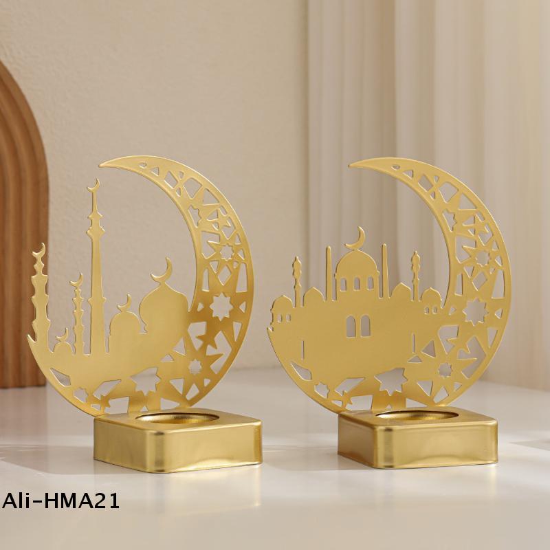 Ramadan Kareem Candlestick Decorations Muslim Candle Incense Holder Islamic Party Eid Mubarak Candle Sticks Table Ornament Decor