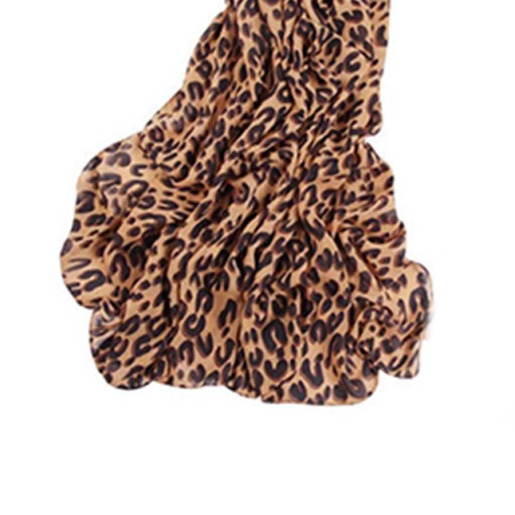Women Fashion Long Leopard Shawl Scarf Wrap Lady Chiffon Wrap Stole Gift