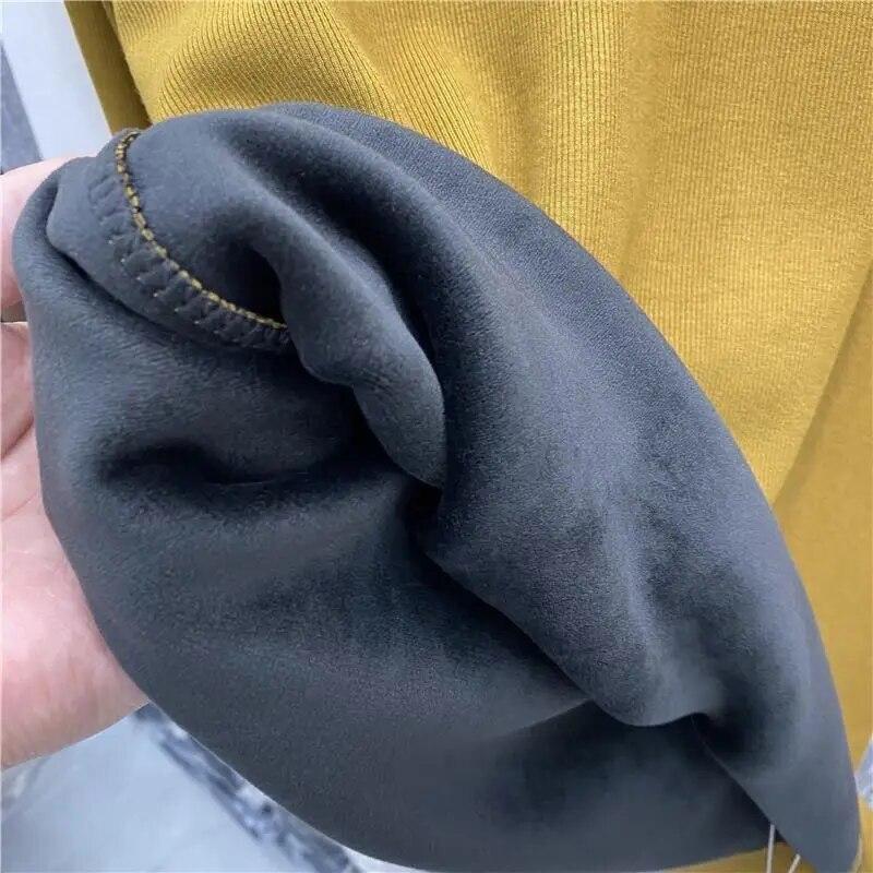 Tricotaj calduroase Camasa de baza cu guler ingrosat de pluș Pulover de dama Top subțire cu mânecă lungă Simplu Casual Nouă modă Toamnă Iarnă