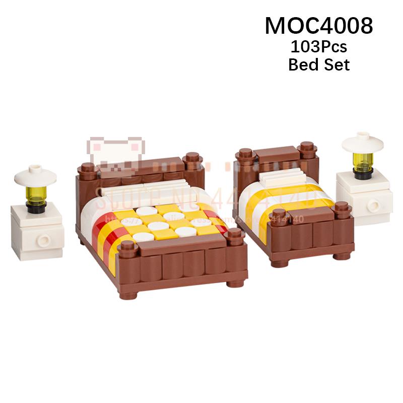 

Мебель для дома MOC Строительные блоки Городская сцена Сделай сам Кухня Кровать Диван Туалет Ванна Модель Украшение Сборка Кирпичики Игрушки Для Детей