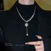 Fashion zircon snowflake design necklace does not fade, new autumn and winter high-end versatile flash necklace, versatile and high-end sense