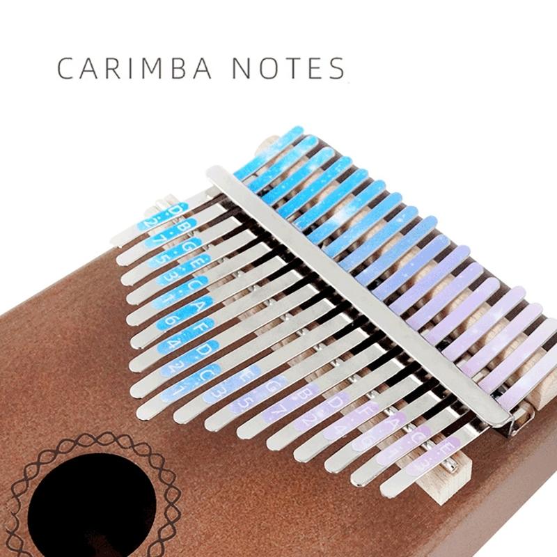 Notitie stickers voor 21 toetsen Kalimba Verbetert Leer- en Speelervaring, Waterdichte Duimpiano Stickers Notitie Labels