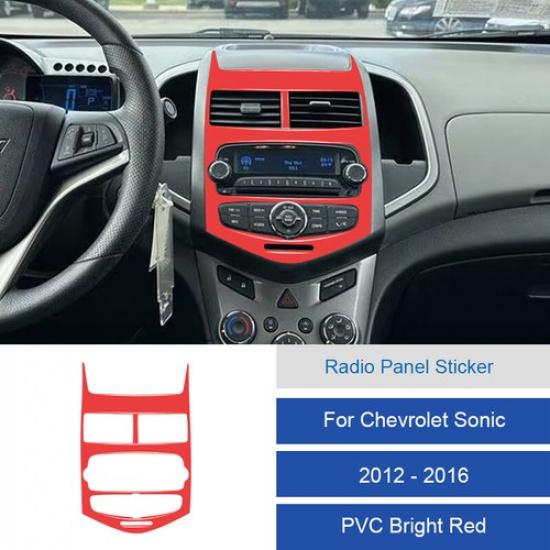 Carbon Fiber Console Radio Control Panel Cover For Chevrolet Sonic 12 13 14 15