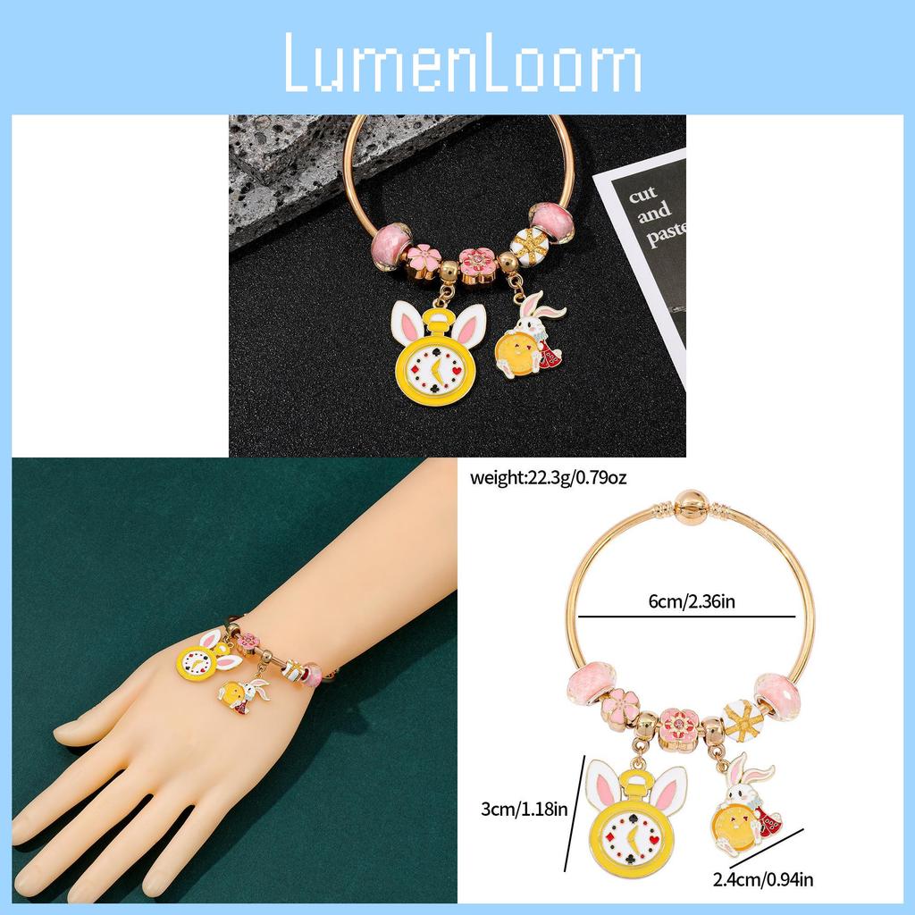 Alice In Wonderland Childrens Bracelet With Zinc Alloy Charm For Travel Gift