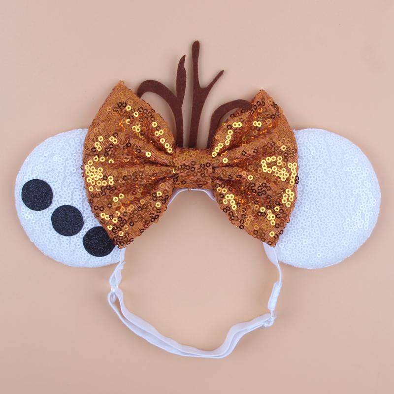 Disney Mausohren Verstellbares Elastisches Stirnband Für Baby Erwachsene Pailletten 5" Schleife Haarband Festival Party DIY Haarschmuck