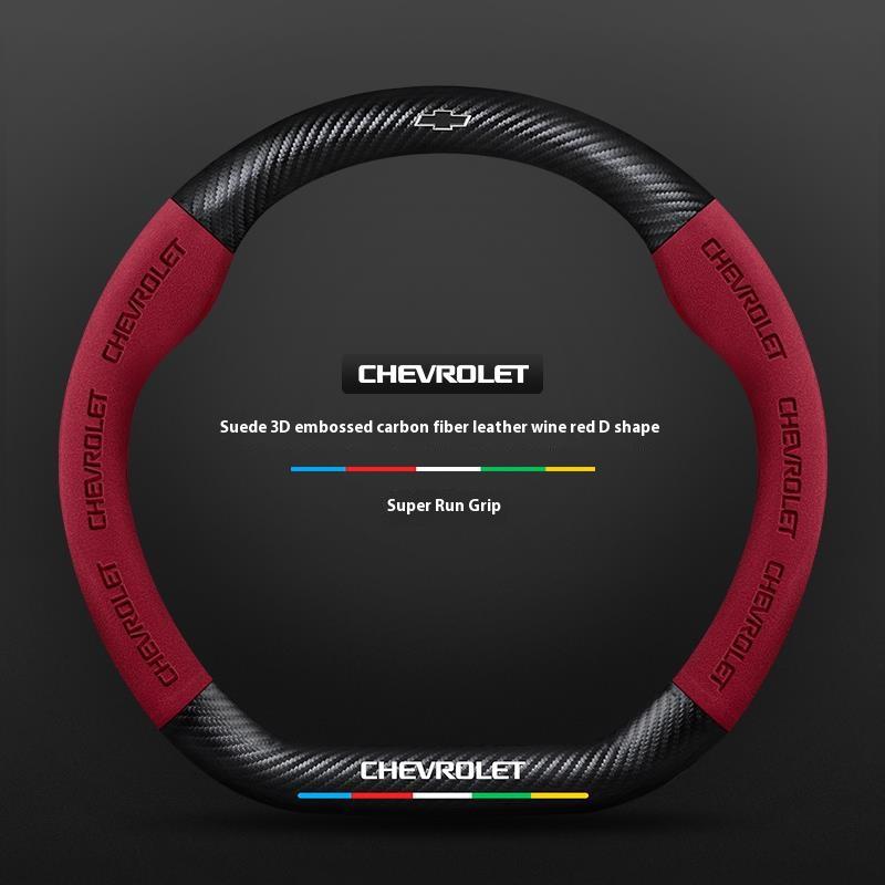 Car Steering Wheel Cover Genuine Suede Carbon Fiber For Chevrolet Cruze SparkLacetti EQUINOX Onix Tracker Trailblazer Suburban