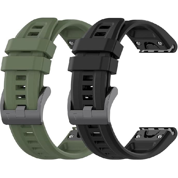 Watch Bands Intended for Garmin Quatix 7 Pro Replacement Bands, Silicone Adjustable Wrist Strap Bands Compatible for Garmin Quatix 7 Pro Smartwatch green/black