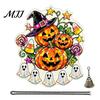 Pumpkin Hanging Decoration Halloween Acrylic Decoration, Cartoon Ghost Ornament with Reusable Holiday Ornaments Bell, Suncatcher Decor for Indoor