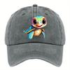 Colorful Cartoon Turtle Print Baseball Cap Unisex Casual Adjustable Polyester Summer Hat