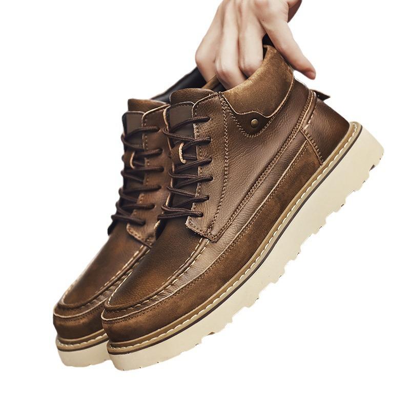 Foreign Trade Martin Boots 2025 Autumn and Winter High-top Men's Shoes Retro Outdoor Tooling Shoes Platform Street Tide Shoes