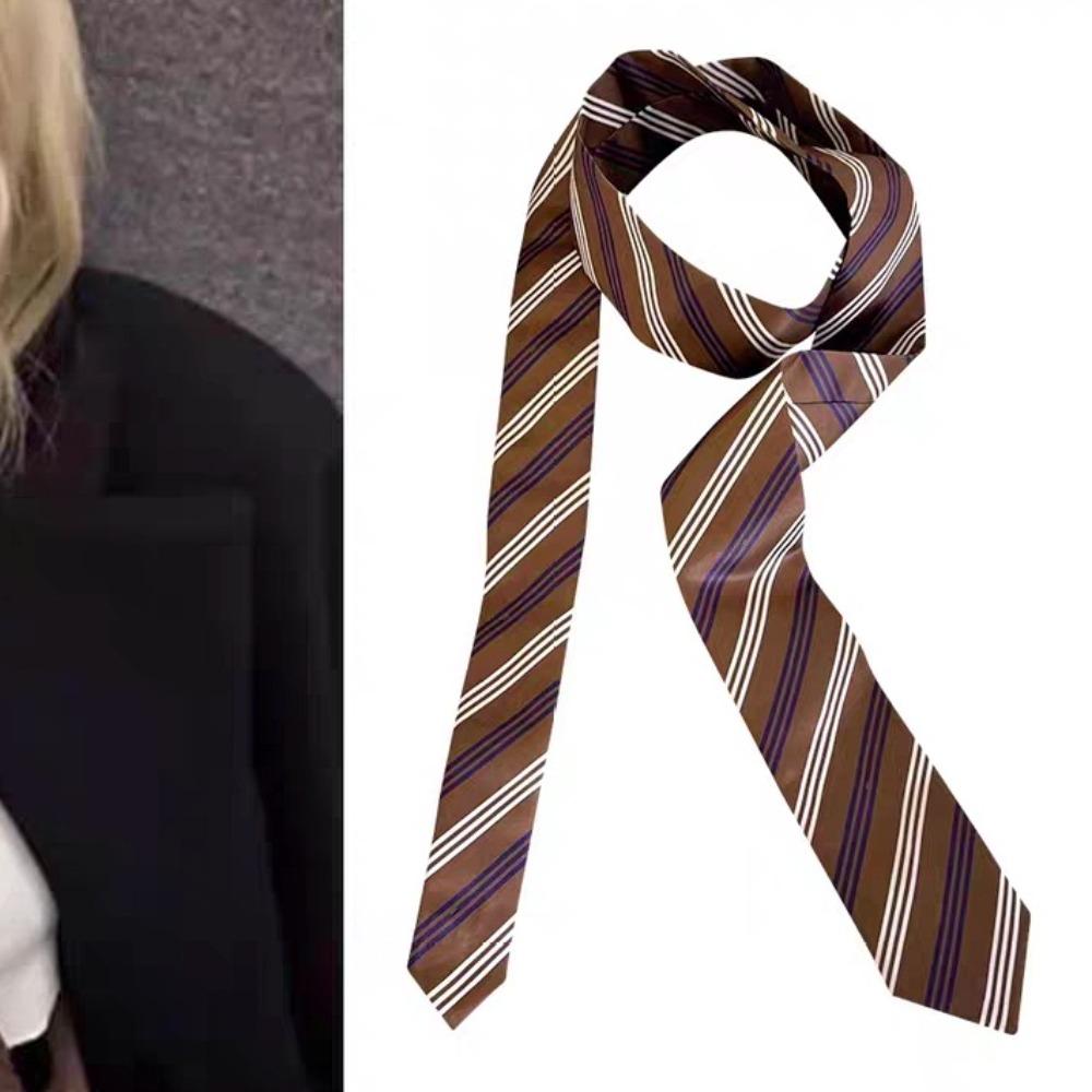 Simple Korean Striped Tie Printed Stripe JK Uniform Necktie Harajuku Style Y2K Shirt Tie Decoration JK Uniform Decoration