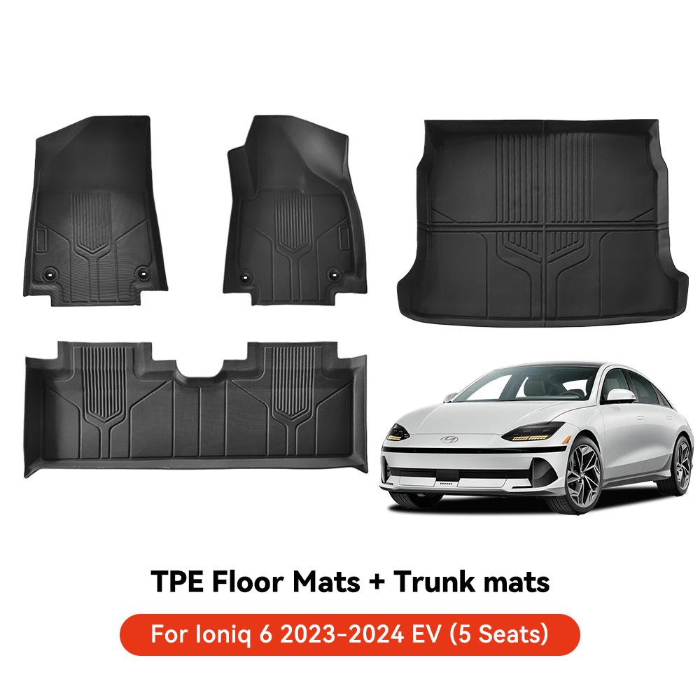 YZ For Hyundai Casper Elantra Ioniq 6 Kona Nexo Palisade Sonata Venue Car Trunk Mat Luggage Mat  TPE LHD Set Floor Liner Mat