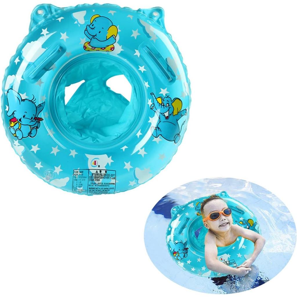 Baby Swimming Float, Inflatable Swimming Hoop Baby with Safety Float Seat with Handle, Swimming Pool Accessories, for 3-36 Months Toddlers Kids