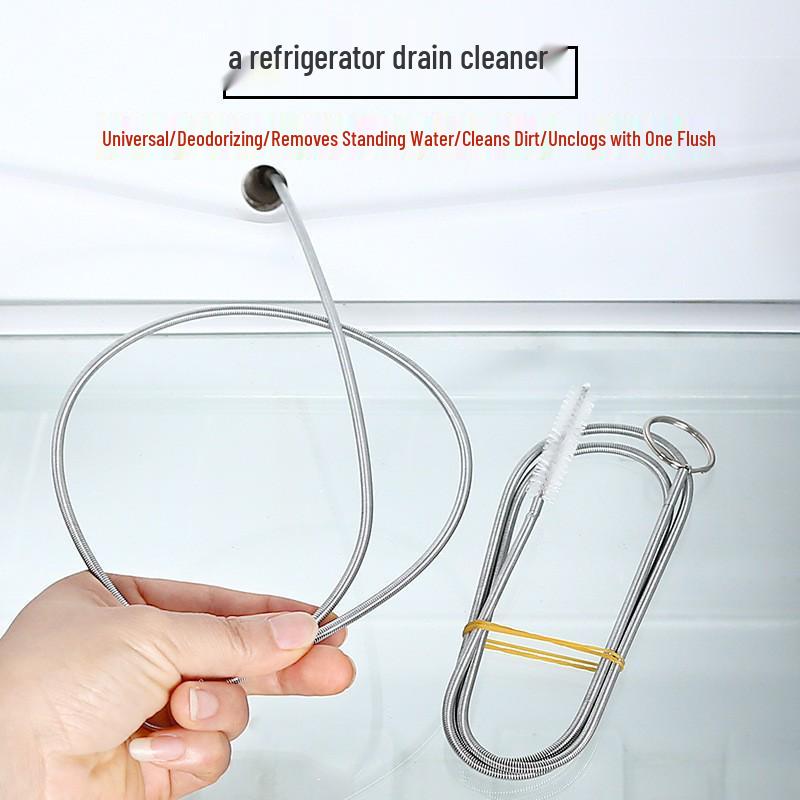 Univerzální nerezový nástroj na čištění odtoku chladničky pro námrazu a hromadění vody