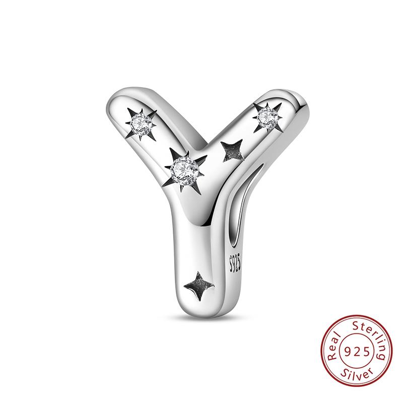 Classic Copper 26 Letters A-Z Alphabet Charms Stars Letter Beads Fit Bracelet Diy Charm For Woman Jewelry Making