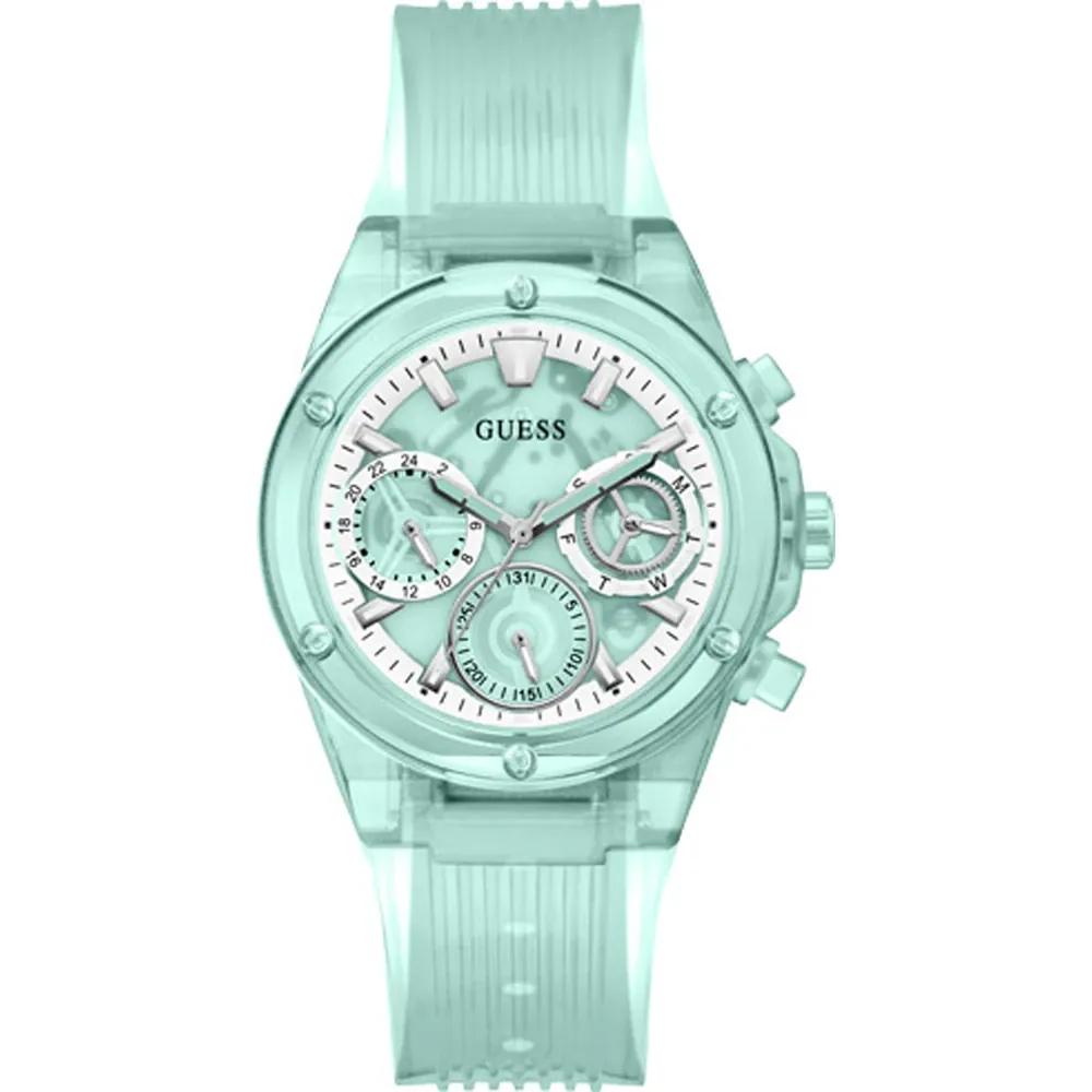 GUESS Athena Green Resin & Silicone Women s Quartz Watch GW0438L1 зелёный