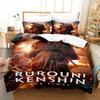 Anime Rurouni Kenshin Bedding Set Duvet Cover Bed Set Quilt Cover Pillowcase Comforter King Queen Size Boys Adult Bedding Set