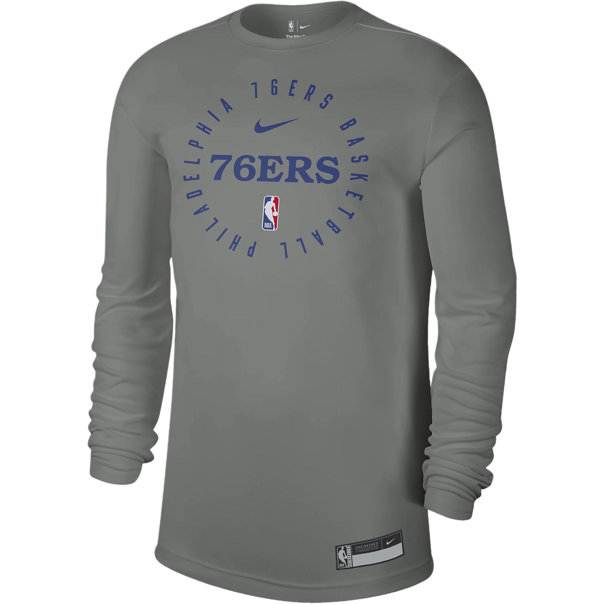 

Nike Dri-Fit Nba Philadelphia 76Ers Logo Letter Number Pullover Long Sleeve T-Shirt Men T-Shirts Gray HF1509-063 L
