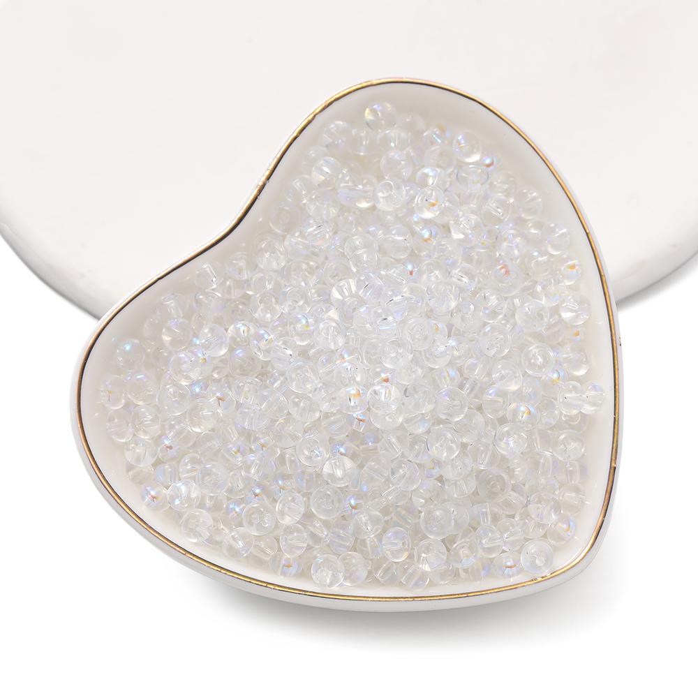 100pcs/Lot 3x4.5mm Glass Flat Round Beads Mini Spacer Loose Bead for Bracelet Necklace Earrings Jewelry Making Accessories