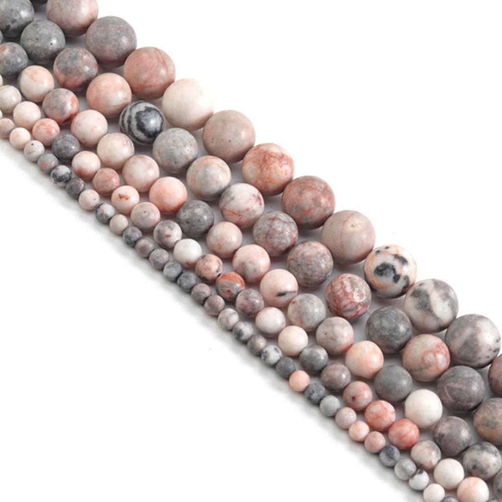 1 Strand Natural Pink Zebra Jasper Loose Beads Stone Beads For Jewelry Making Diy Bracelets Necklace 4/6/8/10/12mm