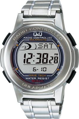 Cue Cue SOLARMATE Solar Chronograph Water Resistant To 10 Silver & MHS5-200 Men's Radio-Controlled Watch, ATM,