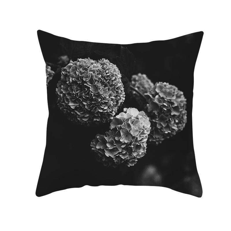 Black Rose Peach Skin Pillow Cover Car Pillow Cover Sofa Cushion Cover for Home Use