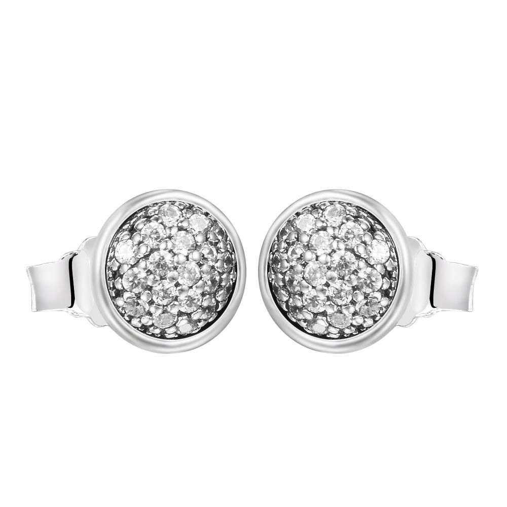 Authentische Ohrstecker aus 925er-Sterlingsilber mit schillernden Tropfen für Damen, Silberschmuck für Damen