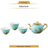 Auratic Madame Porcelain West Lake Blue 6-Piece Travel Ceramic Tea Set