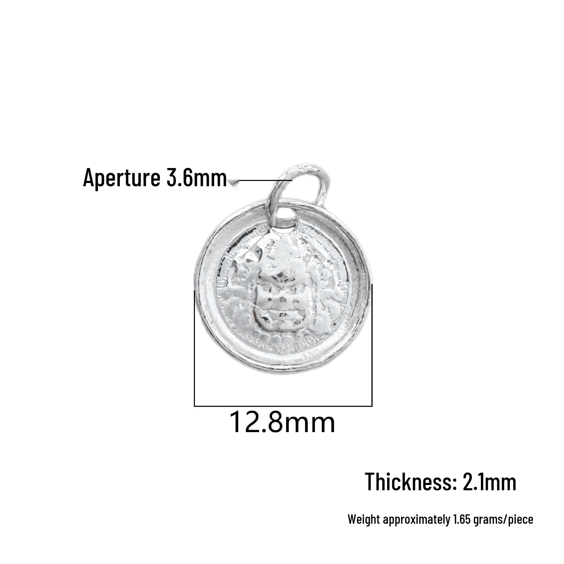 Sterling Silver Yellow Jambhala Coin Double-Sided Pendant Charm for DIY Bracelet/Necklace. 999 Sterling Silver