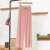 2025 Women's High Waist Wide Leg Ice Silk Pants - Spring/Summer Loose, Slimming, Floor-Length.