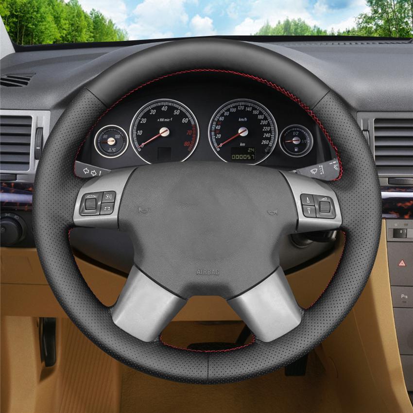 Black Faux Leather Steering Wheel Cover For Opel Vectra C 2002-2005 Signum 2003-2005 Vauxhall Vectra Signum Holden Vectra 2004