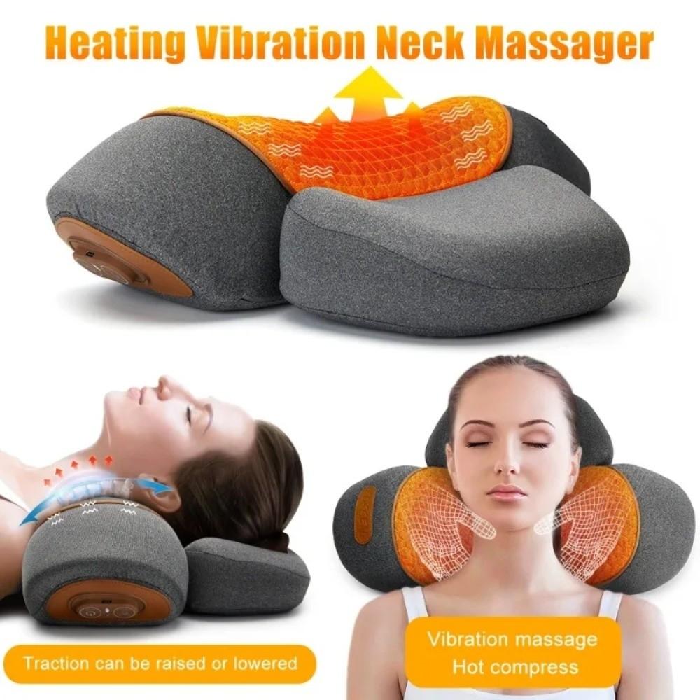 Heating Function Neck Massager Pillow Electric Neck Support Pillow  Neck Stretch