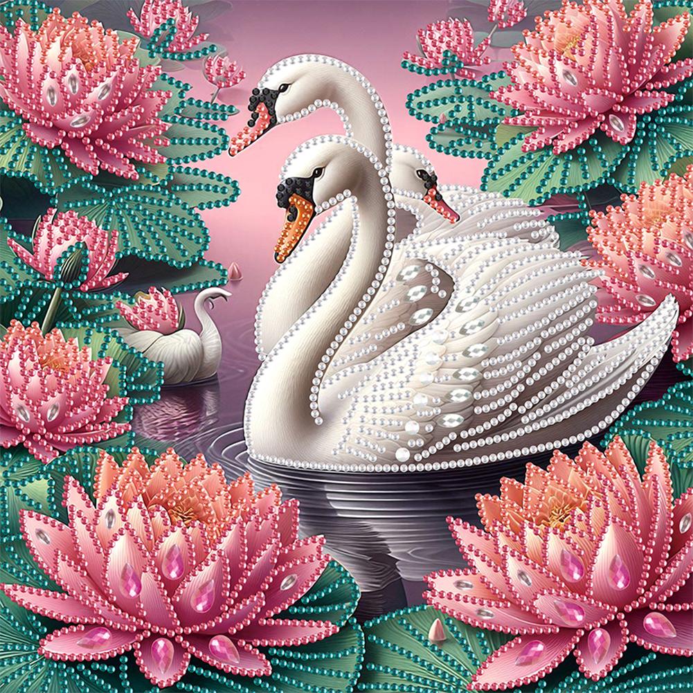 5D DIY Partial Special Shaped Drill Diamond Painting Kit Swan Home Decoration