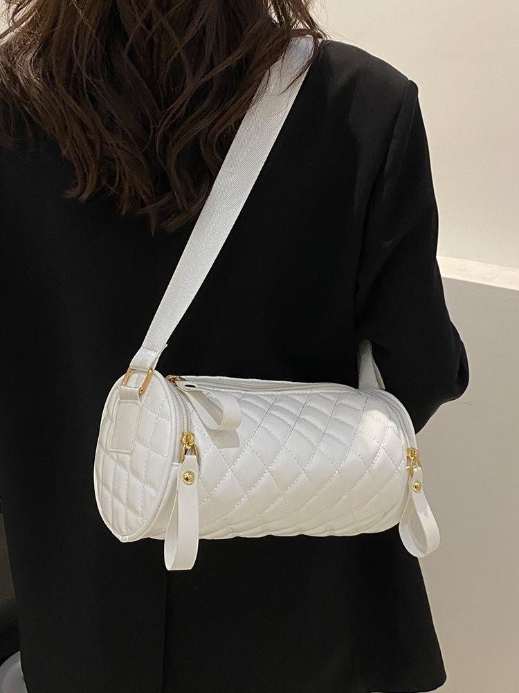 Fashion-forward Cylinder Shape Women's Sling Bag Ideal For Daily Use With Soft Pu Material